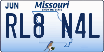MO license plate RL8N4L