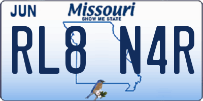 MO license plate RL8N4R