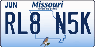 MO license plate RL8N5K
