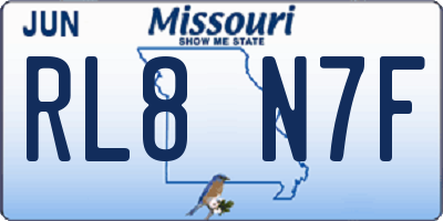 MO license plate RL8N7F