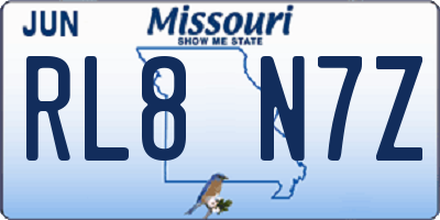 MO license plate RL8N7Z