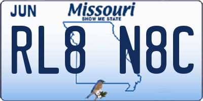 MO license plate RL8N8C