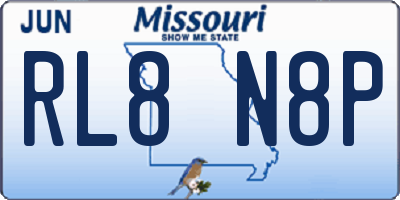 MO license plate RL8N8P