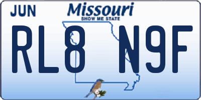 MO license plate RL8N9F
