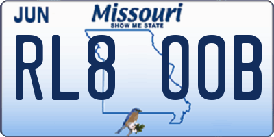 MO license plate RL8O0B