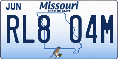 MO license plate RL8O4M