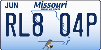 MO license plate RL8O4P