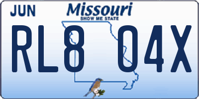 MO license plate RL8O4X