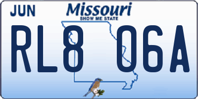 MO license plate RL8O6A