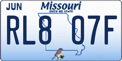 MO license plate RL8O7F