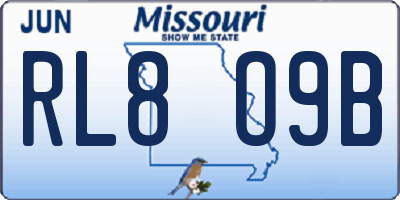 MO license plate RL8O9B
