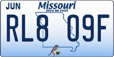 MO license plate RL8O9F