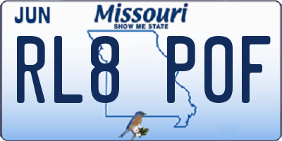 MO license plate RL8P0F