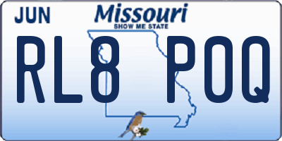 MO license plate RL8P0Q
