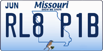 MO license plate RL8P1B