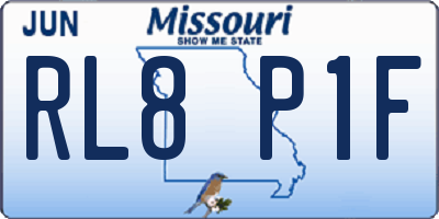 MO license plate RL8P1F