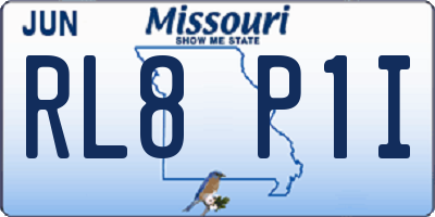 MO license plate RL8P1I