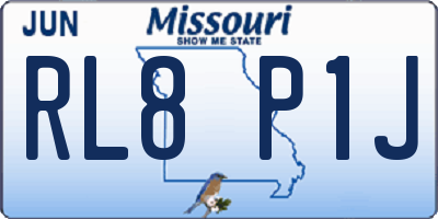 MO license plate RL8P1J