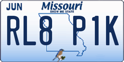 MO license plate RL8P1K