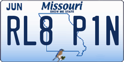MO license plate RL8P1N