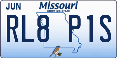 MO license plate RL8P1S