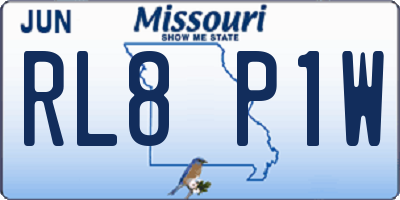 MO license plate RL8P1W