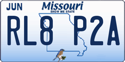 MO license plate RL8P2A