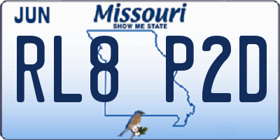 MO license plate RL8P2D