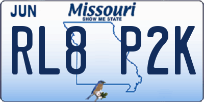 MO license plate RL8P2K