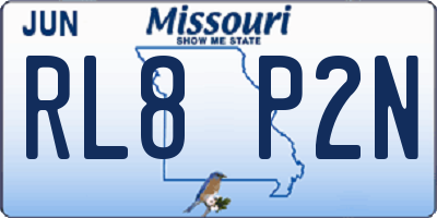 MO license plate RL8P2N