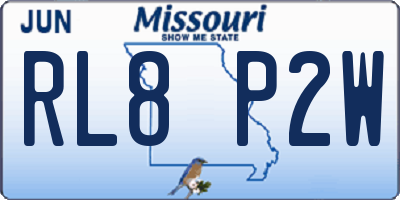 MO license plate RL8P2W