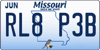 MO license plate RL8P3B