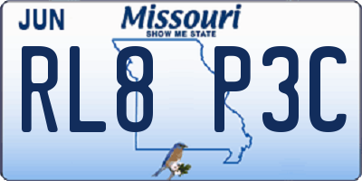 MO license plate RL8P3C