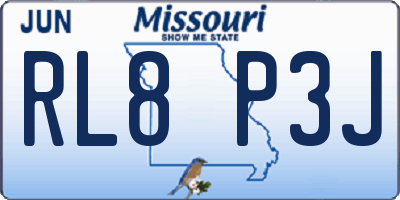 MO license plate RL8P3J