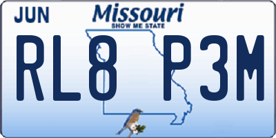 MO license plate RL8P3M