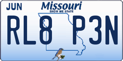 MO license plate RL8P3N