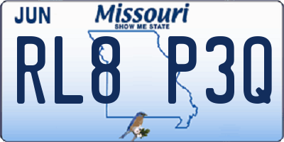 MO license plate RL8P3Q