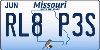 MO license plate RL8P3S