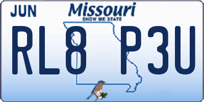 MO license plate RL8P3U