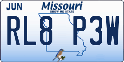 MO license plate RL8P3W