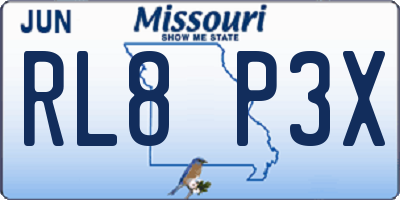 MO license plate RL8P3X