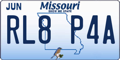 MO license plate RL8P4A