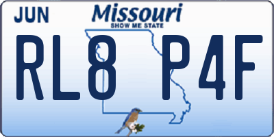 MO license plate RL8P4F