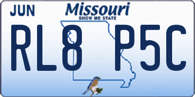 MO license plate RL8P5C