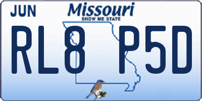MO license plate RL8P5D