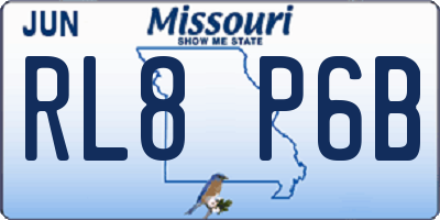 MO license plate RL8P6B