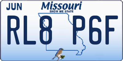 MO license plate RL8P6F