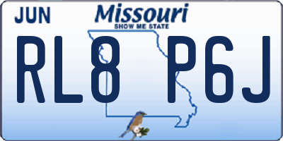 MO license plate RL8P6J