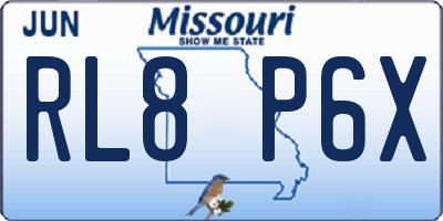 MO license plate RL8P6X