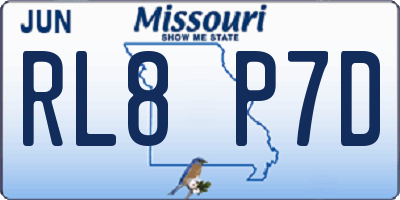 MO license plate RL8P7D